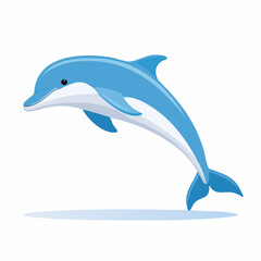 Obraz premium Cartoon Dolphin Jumping