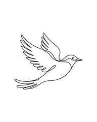 Fototapeta premium Single line drawing of a flying bird