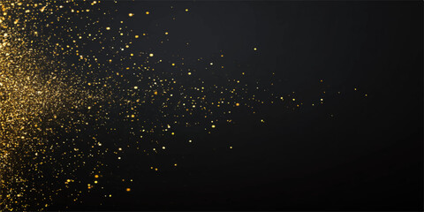 Abstract blue vector background with bright stars and shiny gold particles creating a magic night space animation for a dark holiday celebration © HooD