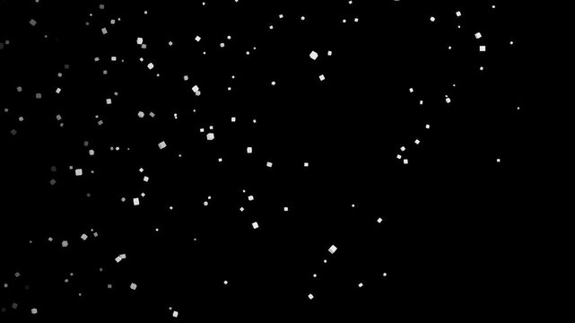 Confetti particles explosion overlay, black screen confetti rain animation, alpha channel transparent background,multicolor falling confetti burst, celebration effect, 4k loop