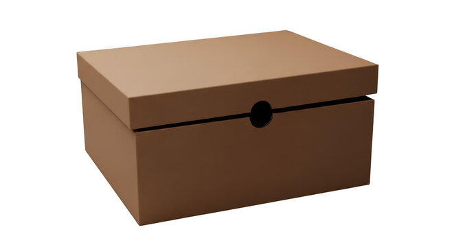 Brown cardboard box with black string