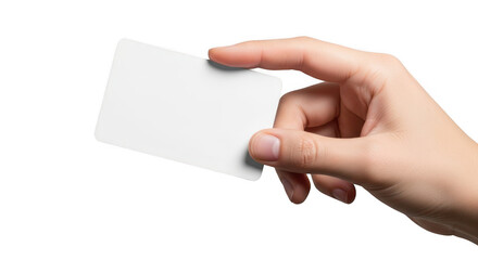 Obraz premium Hand holding blank white card