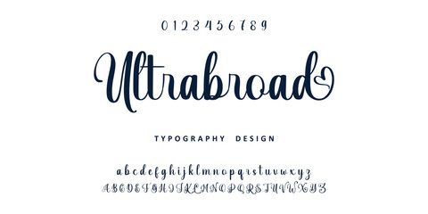 Obraz premium Best Alphabet Signatures Handdraw Brush Script Logotype Font lettering handwritten