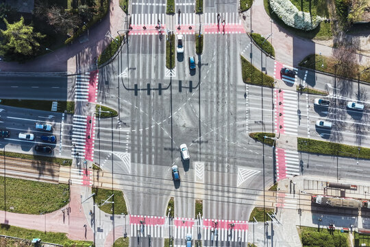 Traffic flowing through a vibrant European city