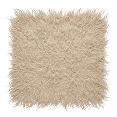 Square swatch of beige faux fur fabric texture © BTG