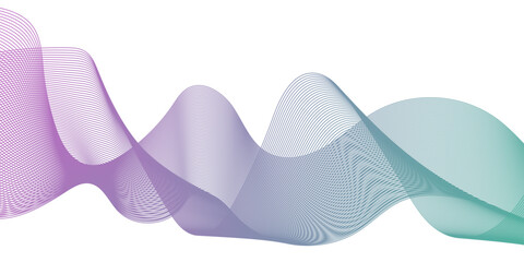 Naklejka premium Abstract carve wave line blend blue glowing flow dynamic technology digital soundwave minimal isolated. frequency web and noise gradient science futuristic creative texture background.