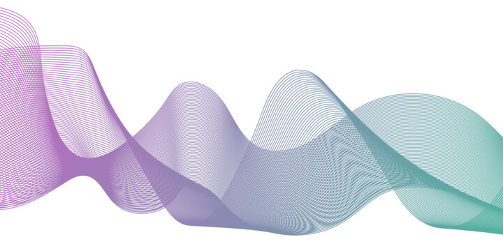 Abstract carve wave line blend blue glowing flow dynamic technology digital soundwave minimal isolated. frequency web and noise gradient science futuristic creative texture background.