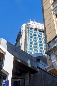 Istanbul Taksim Etap Marmara Hotel Tower Among Historic Buildings, Urban Architecture, Turkey