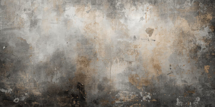 An aged vintage design featuring a dark grungy texture on an old rusty metal surface with brown patterns and smoke effects for a dirty industrial backdrop