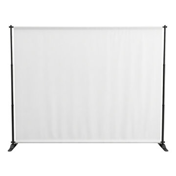 Blank white banner stand for event backdrop