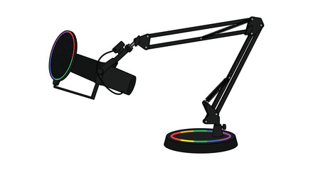 Microphone with boom arm black and colorful vector illustration © vectors home