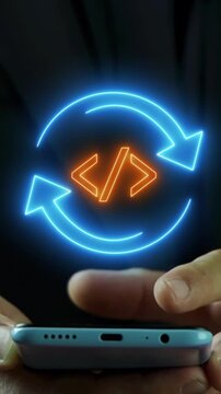 Agile development methodology for process that will help you work faster By reducing step-by-step work and focusing on team communication. Businessman using smartphone to show agile icon on virtual.