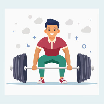 Man Lifting Weights in Gym