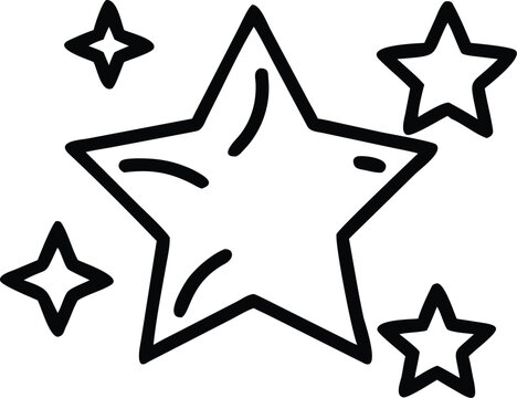 black Ster icon set vector silhouette design