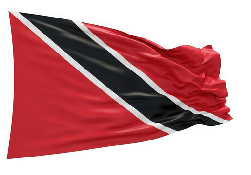 Trinidad and tobago waving flag with black and red stripes