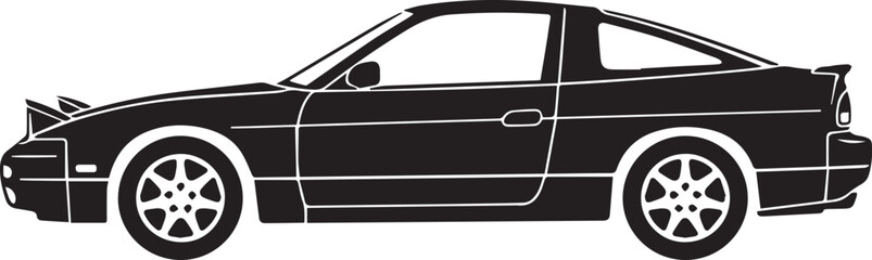 Sport Performance Hatchback Silhouettes Vector Icon © MdHasan