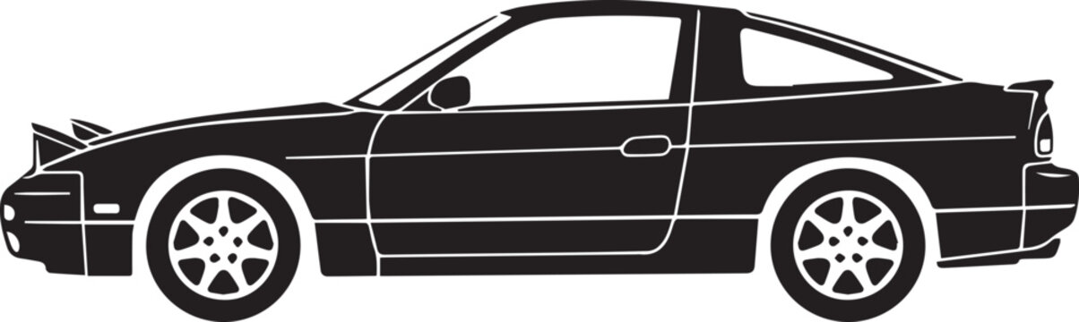 Sport Performance Hatchback Silhouettes Vector Icon