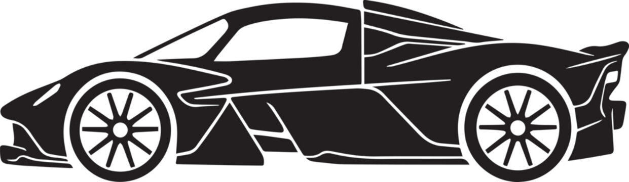 Targa Electric Convertible Silhouettes Modern EV Vector