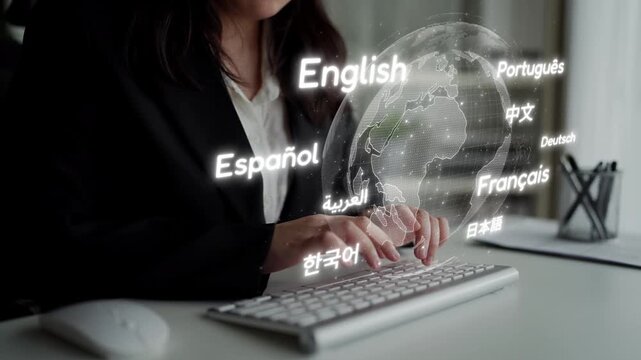 Global communication with multiple languages, digital translation tools, multilingual technology, cross-cultural communication, and virtual language learning environments. Muxer
