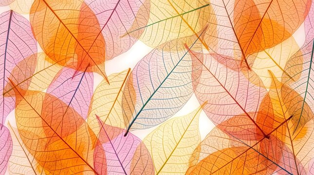 Leaf Veins Detail Translucent Skeleton Leaves Overlay Design Element