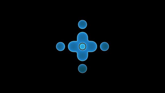 Neon Bright Green Game Controller D-Pad icon saber animation on black background
