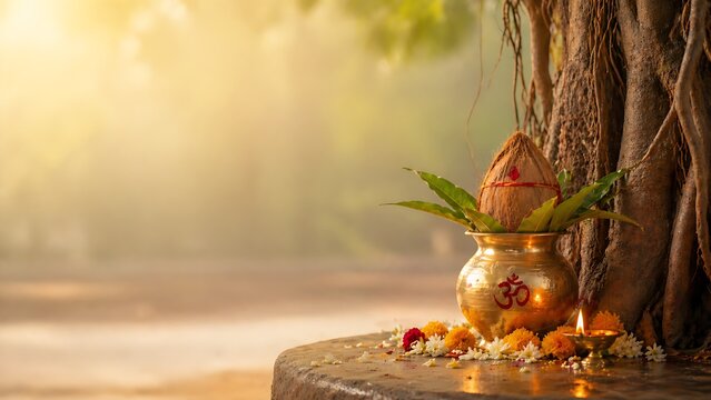 Indian women celebrating Vat Savitri Vrat, Vat Purnima (Pournima), Savitri Amavasya, Bargad Pooja, and the Banyan Tree Festival.