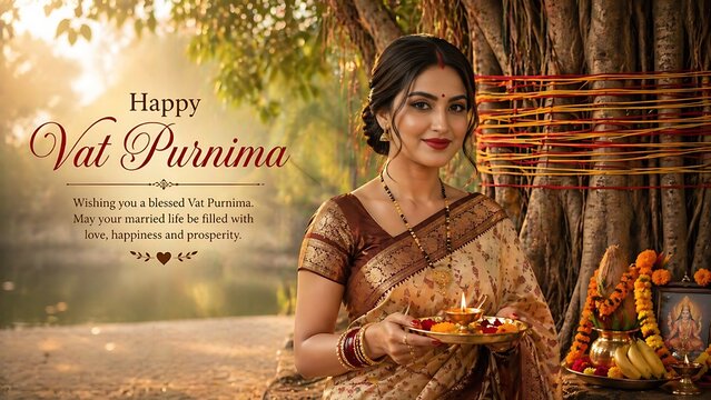Indian women celebrating Vat Savitri Vrat, Vat Purnima (Pournima), Savitri Amavasya, Bargad Pooja, and the Banyan Tree Festival.