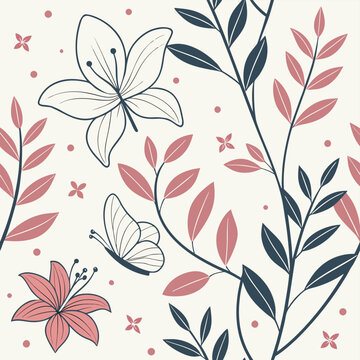 Seamless Floral Geometric Pattern Vector Design