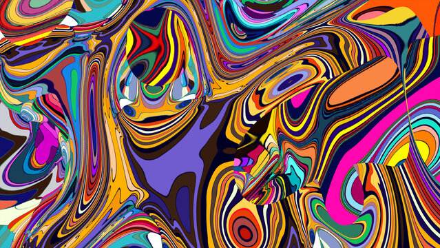 Vibrant abstract psychedelic swirl pattern with bold colors