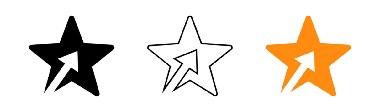 Orange star with lightning bolt a dynamic and energetic symbol