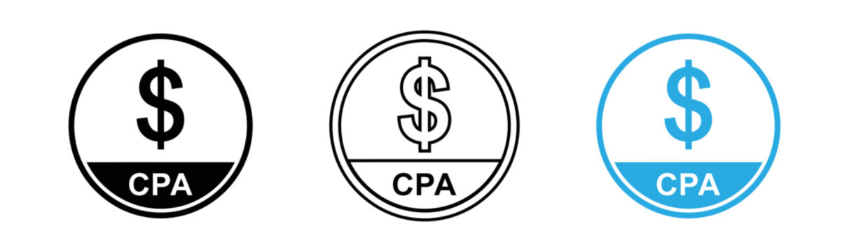 Certified public accountant cpa badges and seals professional financial accreditation