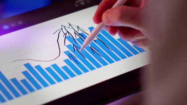 business graph on the table