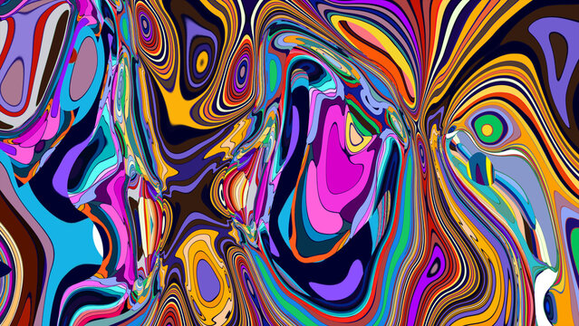 Vibrant abstract swirl pattern with colorful fluid shapes