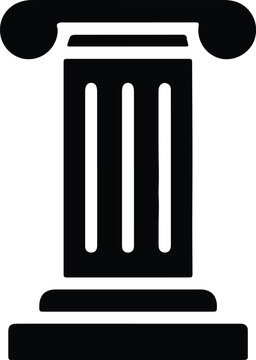 Silhouette greek architectural ionic column for legal and history vector design