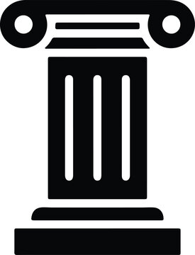 Silhouette ionic column ancient architecture symbol vector design