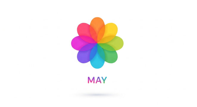 Colorful flower icon with the word May below.