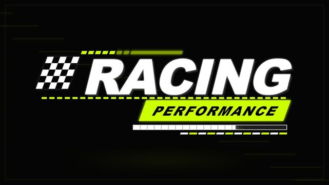 Dynamic Racing Performance Logo With Checkered Flag Branding.