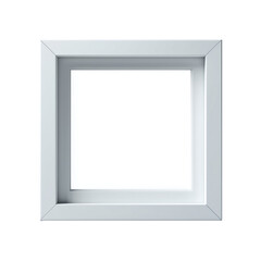 Fototapeta premium A clean, modern white square picture frame is displayed centrally on a , ready to hold a treasured photograph or piece of art. isolated on transparent background