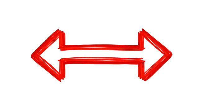 Hand-drawn Red Double-Ended Arrow Symbolizing Direction and Choice.