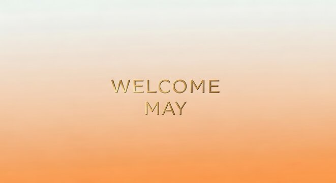welcome may spring greeting card with soft pastel gradient background