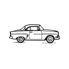 Obraz premium vector illustration of a car line art