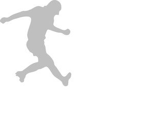 Obraz premium silhouette runner in motion on minimalist white background for fitness concept