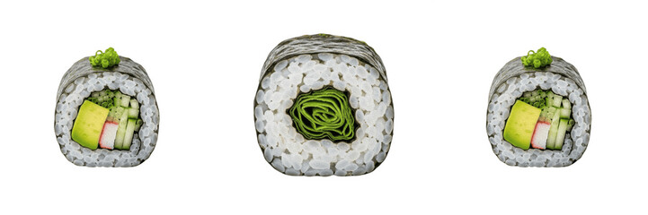 Fresh Green Sushi Roll with Seaweed and Rice © charline