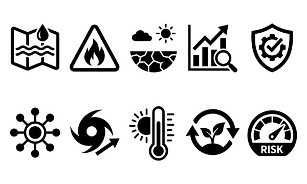 Climate Change Risk Icon collection