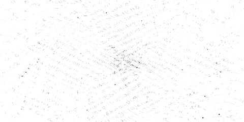 Naklejka premium Black and white vector illustration of a grunge textured background with abstract shapes and lines in a circular pattern