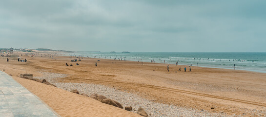 Cloudy view of the main beach in Agadir, Morocco  © Roaming Pictures