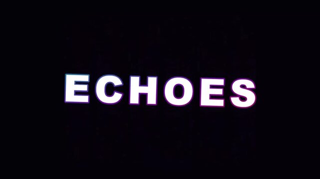 Minimalist text animation, Echoes title sequence, Purple gradient text