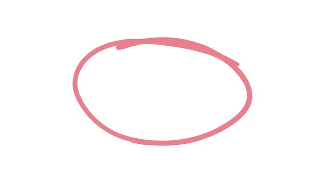 red hand drawn circle animation, loopable. animated red marker sketch circle.