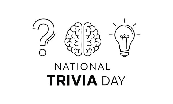 National trivia day brainstorming with question mark and lightbulb icons flat design lightbulb