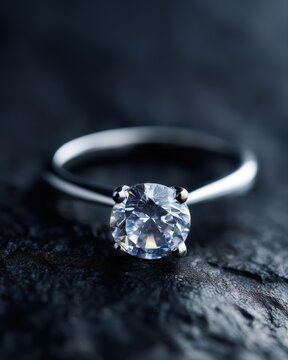 luxury jewelry ring diamond macro studio lighting concept dark